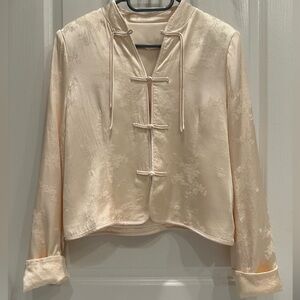 Elegant Silk Tang Jacket w Frog Buttons
